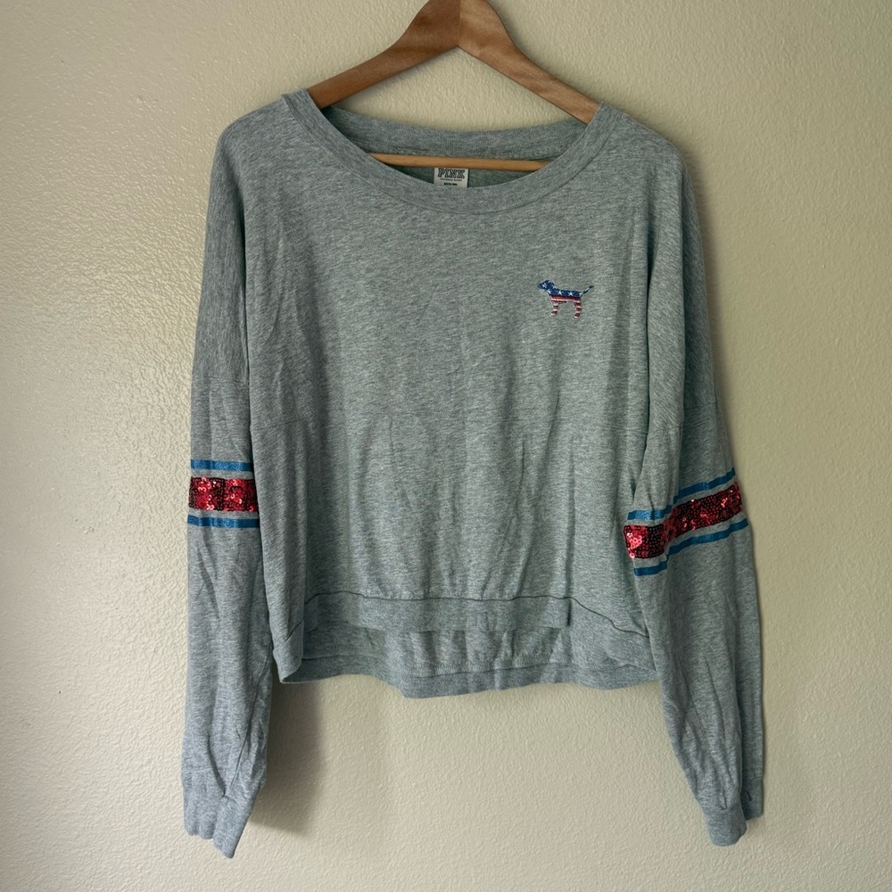PINK Victoria's Secret 🇺🇸 Sequin Long Sleeve Top
